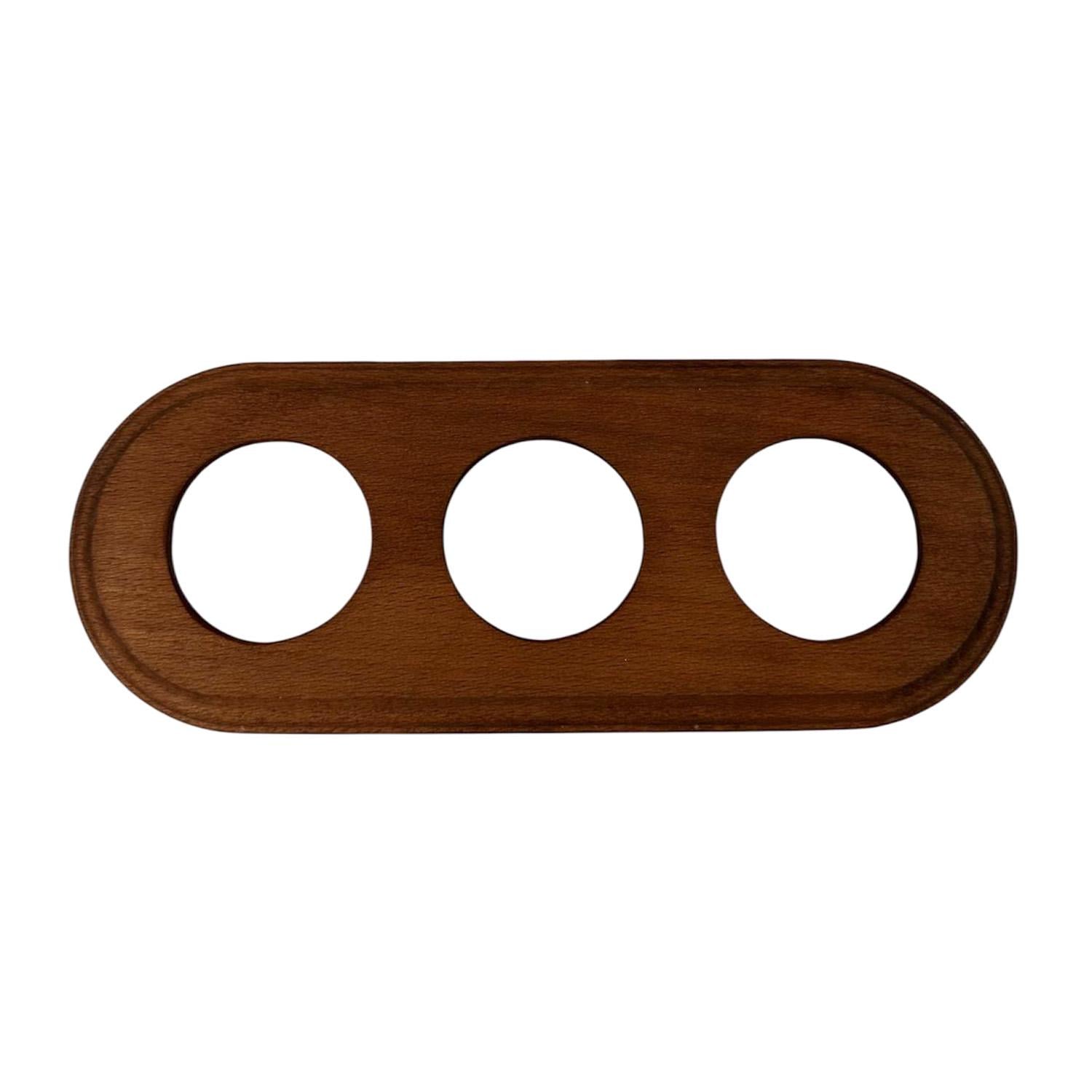 Рамка деревянная Keruida темная на 3 поста для скрытого монтажа