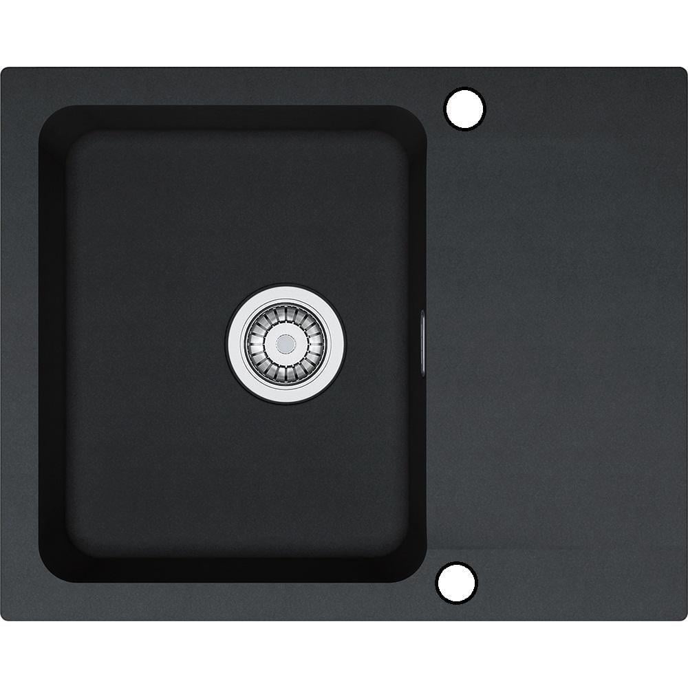 Мойка для кухни Franke Orion OID 611-62 114.0498.008 врезная оборотная из тектонайта с 2 отверстиями Черный (17664382)