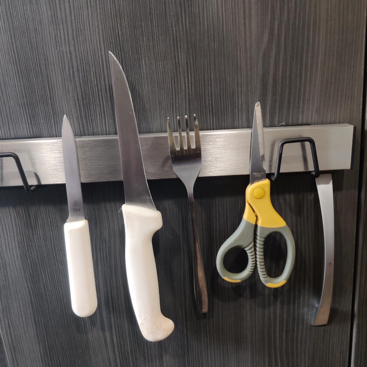 Планка для ножів магнітна Disfact THS-Classic із нержавіючої сталі 45 см Сріблястий (2798) - фото 7