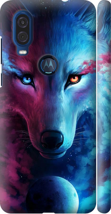 Чехол на Motorola One Vision Арт-волк (3999m-1782-42517)