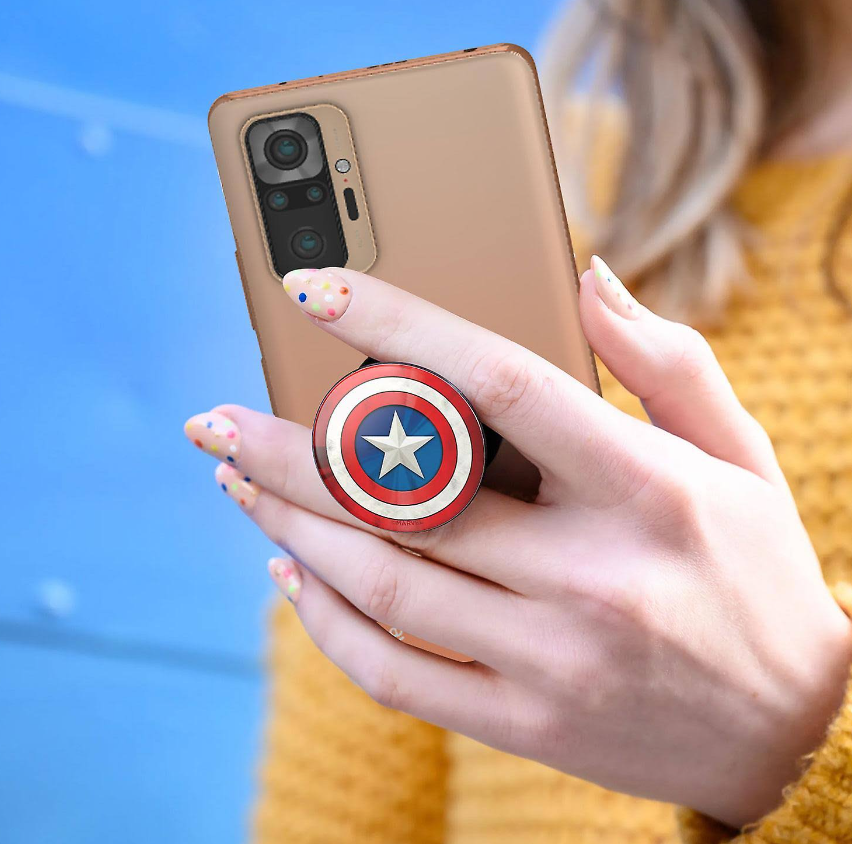 Попсокет держатель Fashion для телефона 3D Капитан Америка Белый (KG-10498) - фото 3