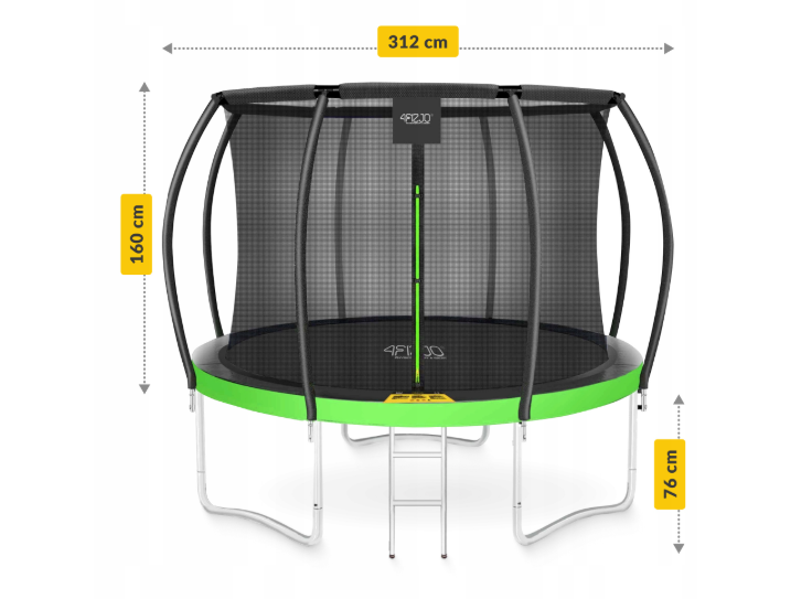 Батут із сіткою 4FIZJO 10 304-312 см Зелений - фото 2 Батут із сіткою 4FIZJO 10 304-312 см Зелений - фото 2