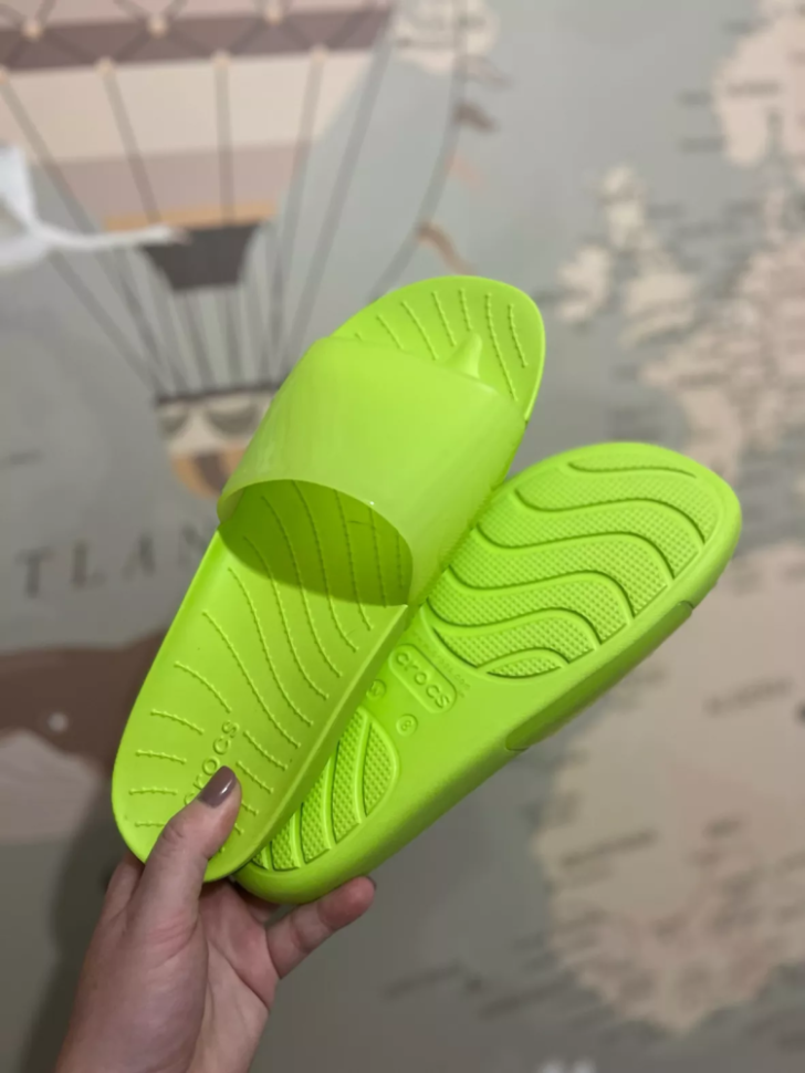 Шльопанці жіночі утеплені Crocs Slide Splash р. 36-37 Салатовий (14948) - фото 4