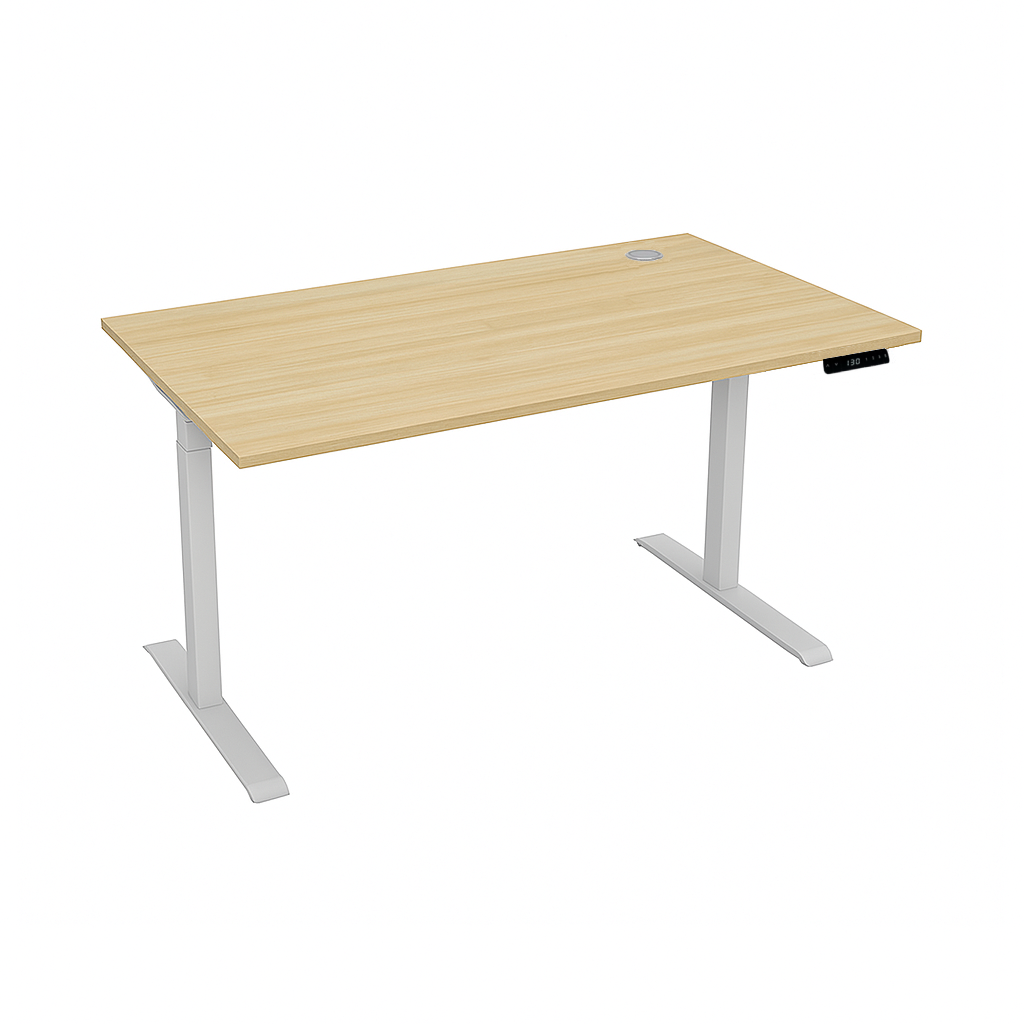 Стіл Almant з електричним регулюванням висоти двомоторний Сірий/Бук Артізан перламутровий (69902СірБап)