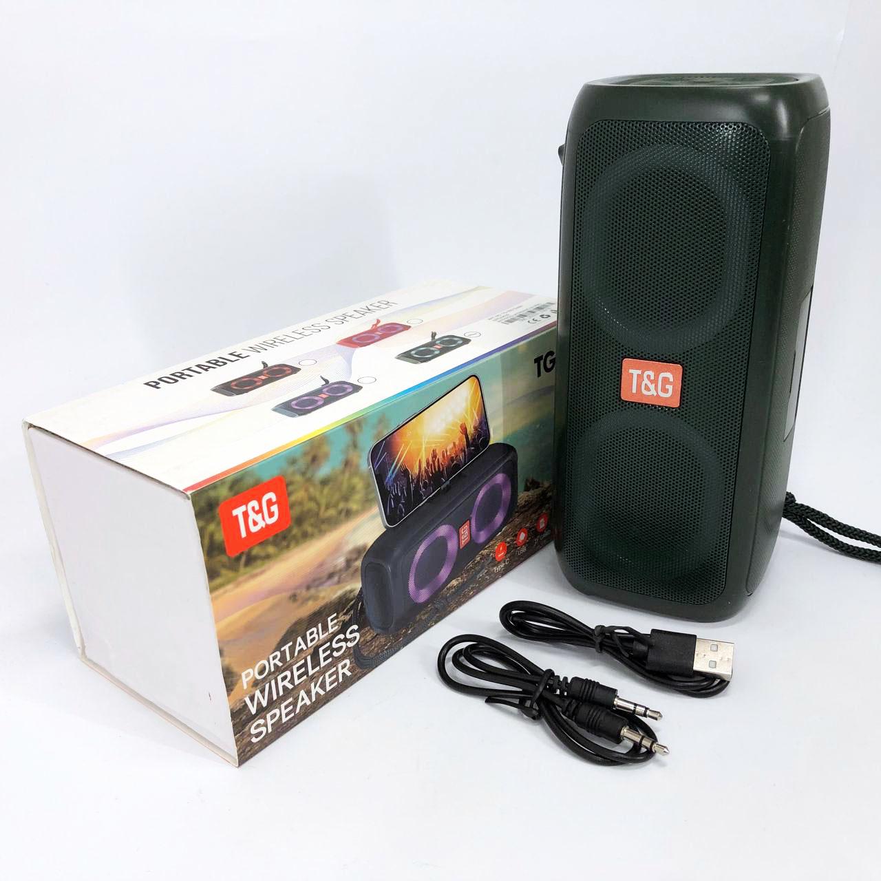 Портативна колонка TG333 2x5W з підсвічуванням RGB Зелений - фото 13 Портативна колонка TG333 2x5W з підсвічуванням RGB Зелений - фото 13