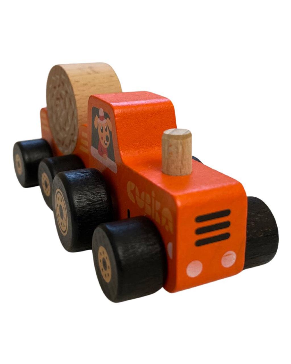 Игрушка деревянная Cubika Трактор 17x6x8,5 см - фото 3