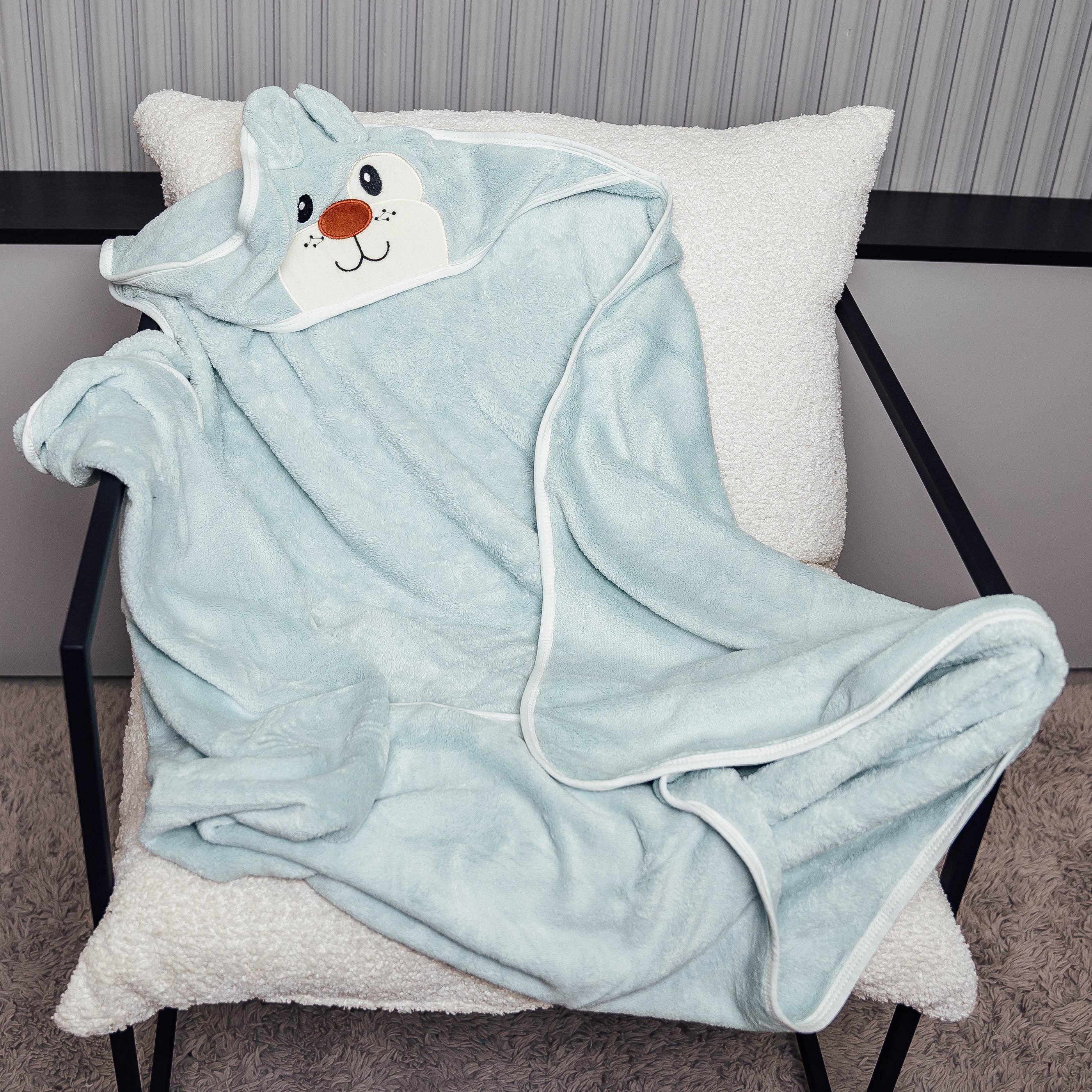 Полотенце детское зверьки 100х140 см Бирюзовый (88137)