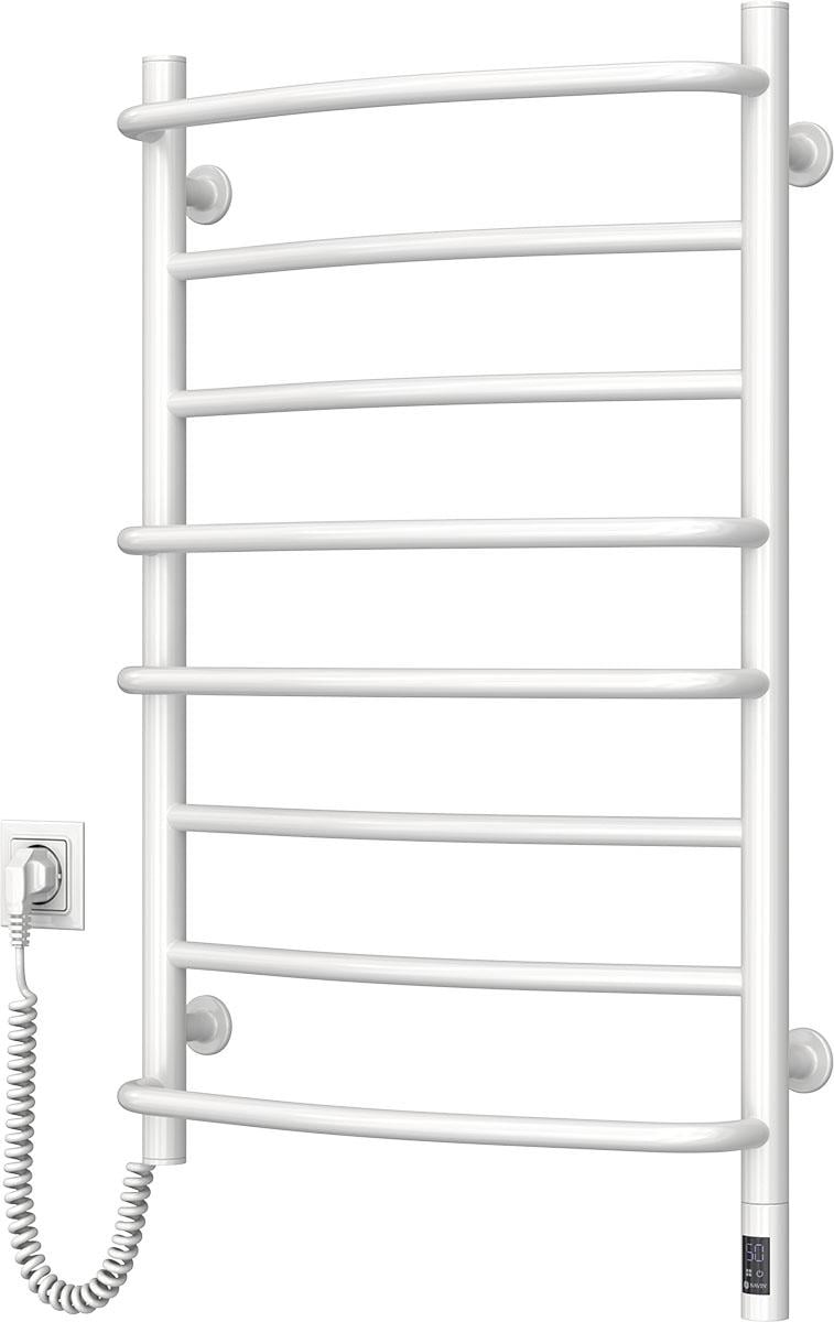 Полотенцесушитель электрический Navin Омега Sensor с таймером шнур слева из углеродистой стали 530х800 мм Белый (2075)