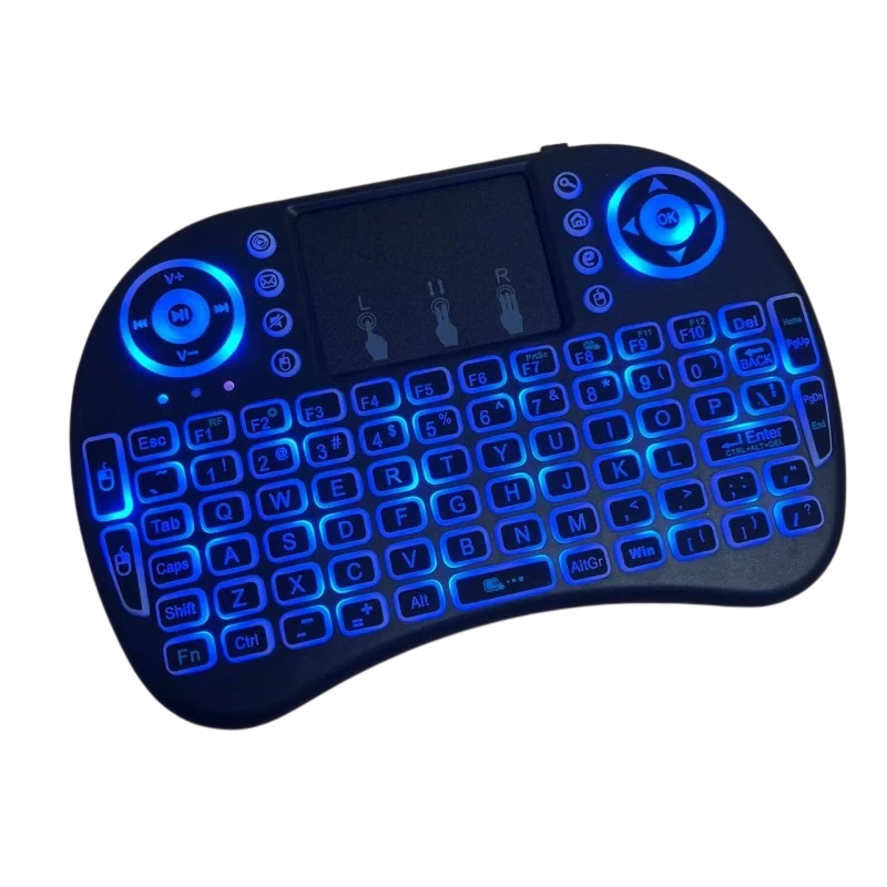 Мини-клавиатура для Smart TV UKC i8 USB с подсветкой и тачпадом беспроводная (32465289)