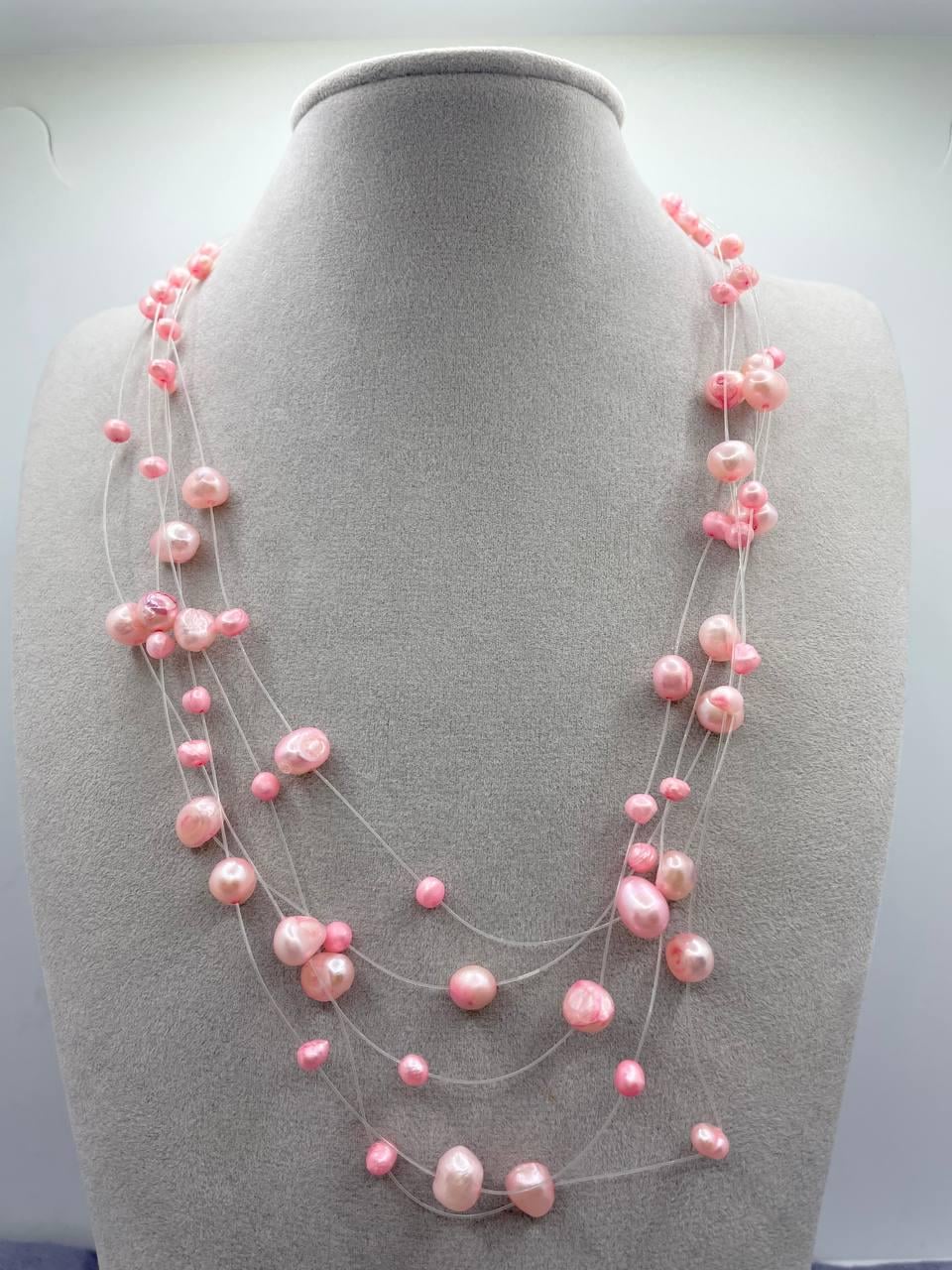 Бусы паутинка 45 см Белый (9299)