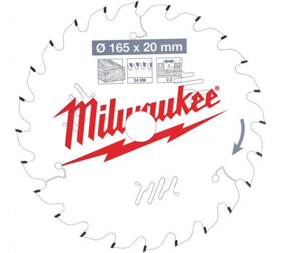 Пиляльний диск Milwaukee по дереву 165x20x2,2 24Z (4932471294)