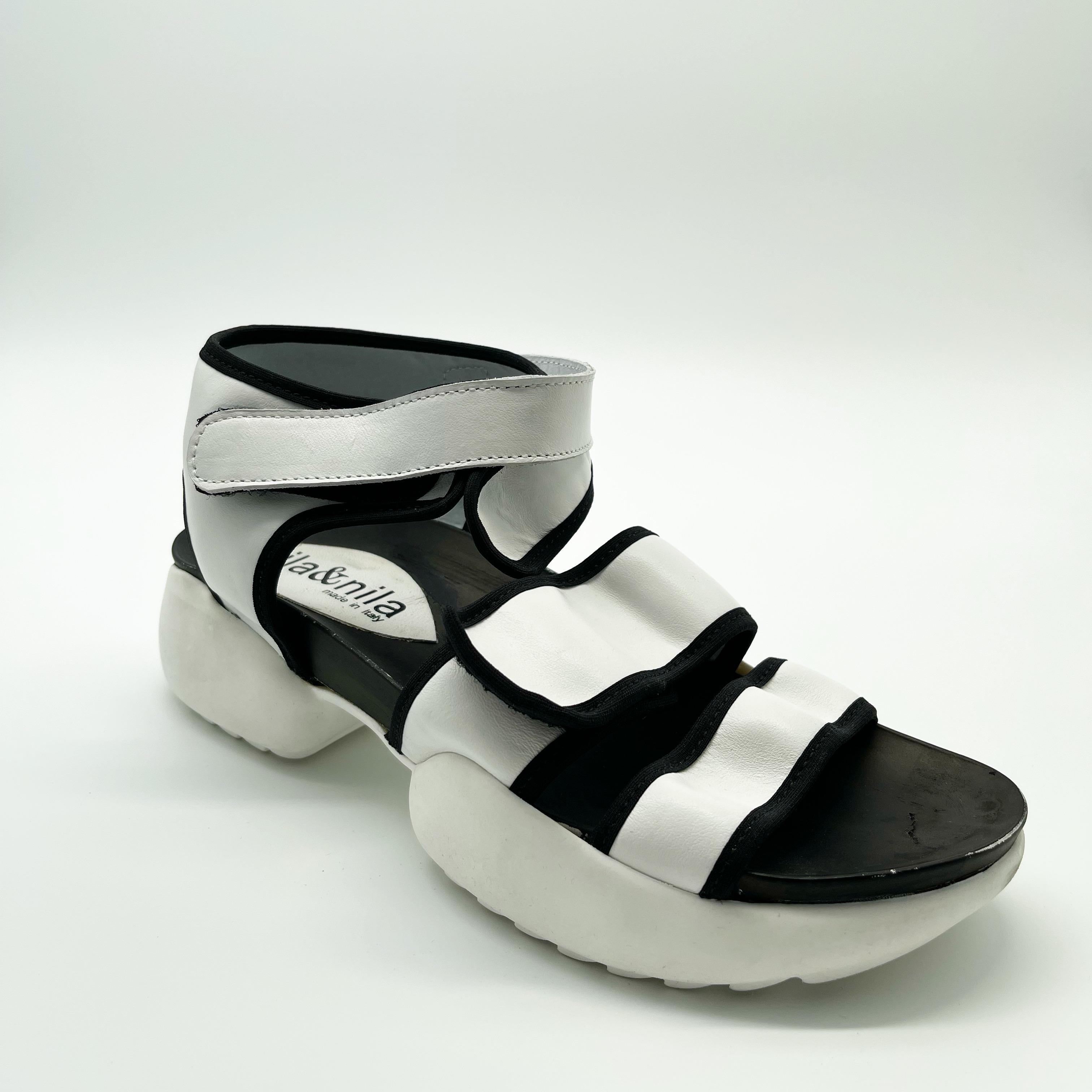 Босоножки женские NilaNila GIO13154 р. 39 Белый/Черный