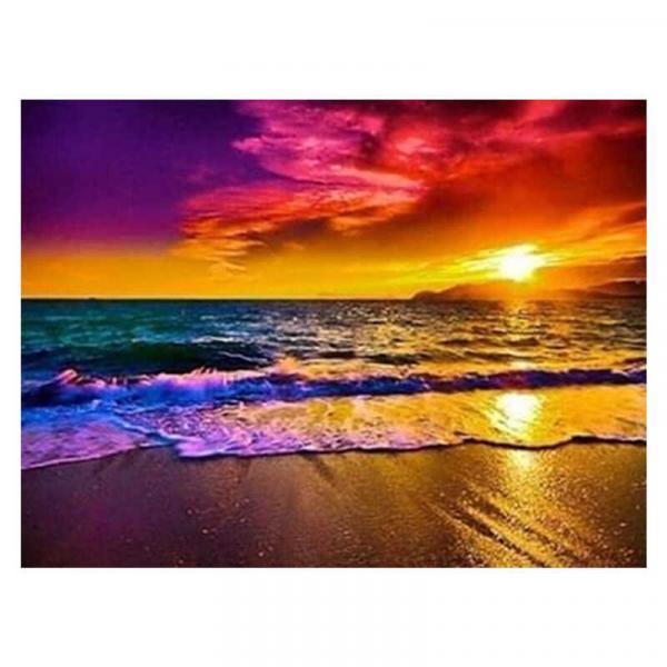 Алмазна мозаїка TK Group Пляж в променях заходу 40х30 см з рамкою в коробці (GB76088-mt)