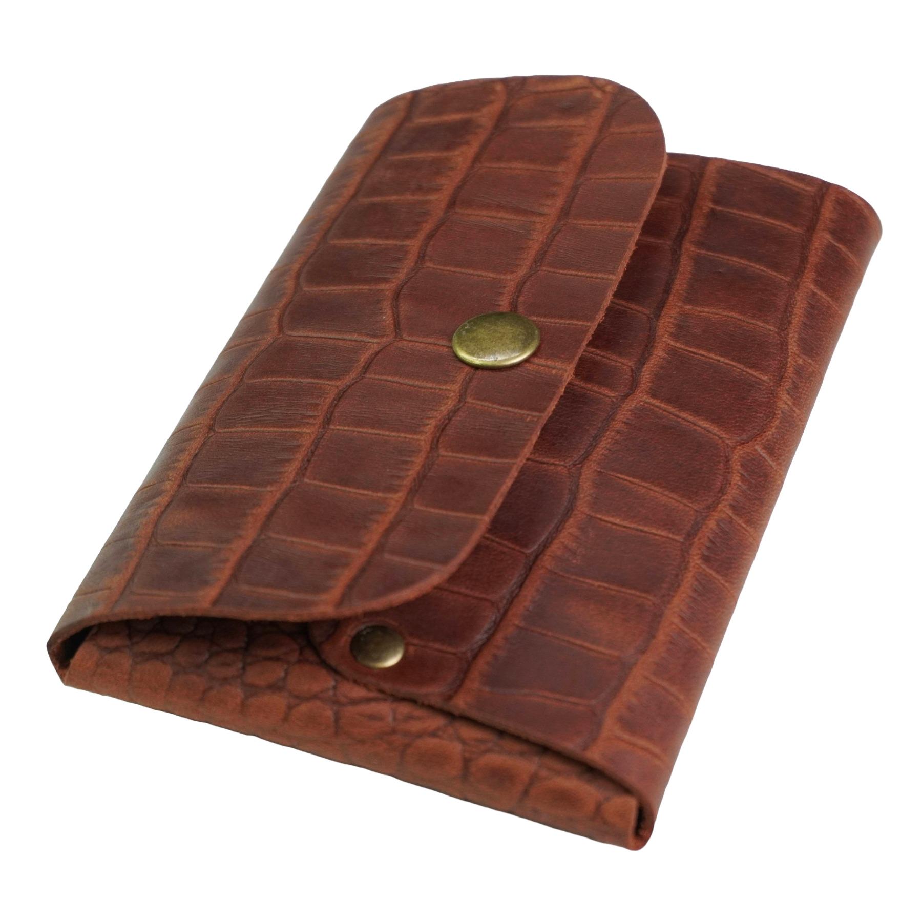 Гаманець шкіряний Крокодил Mini-02 Рудий - фото 3 Гаманець шкіряний Крокодил Mini-02 Рудий - фото 3