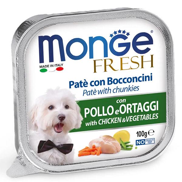 Корм для собак Monge Dog Wet FRESH курица с овощами 0,1 кг (27260466)