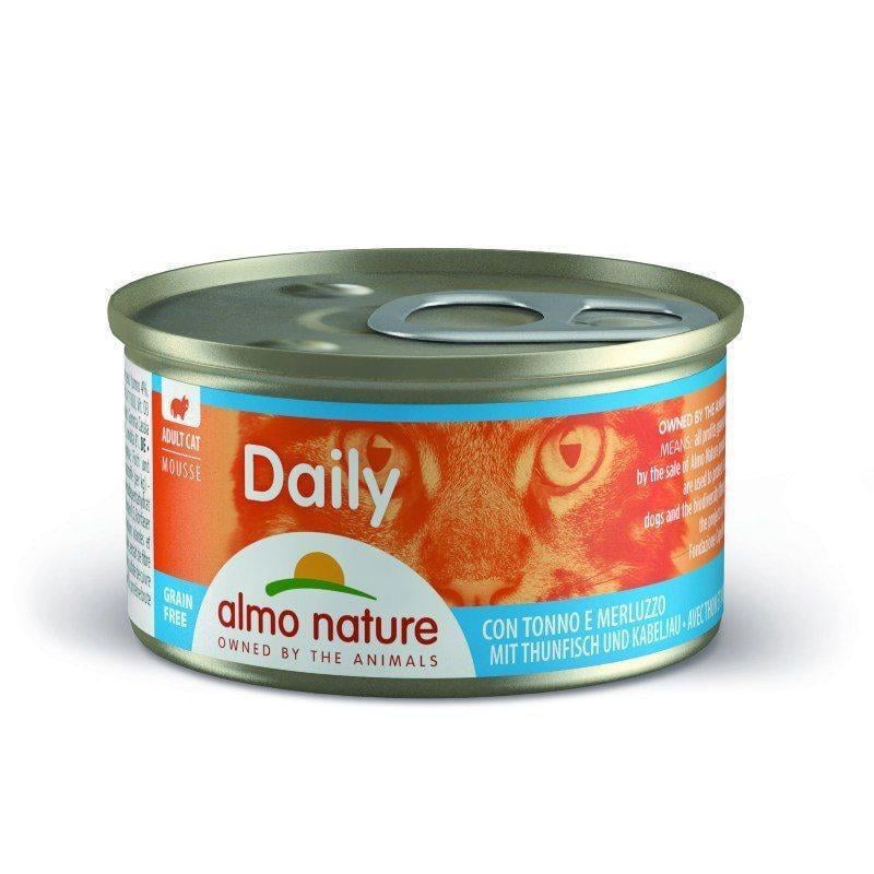 Консервований корм Almo Nature Daily Menu Cat Мус з тунцем та тріскою для кішок 85 гр.