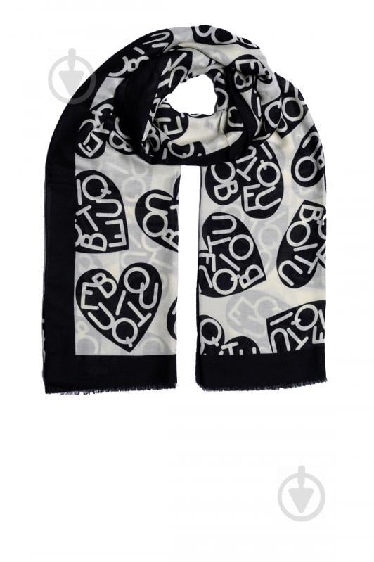 Шарф Moschino Білий із чорним (MS-009)