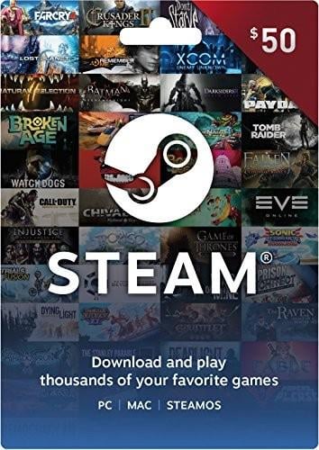 Электронный код Steam Wallet Cards на сумму 50 usd US-регион