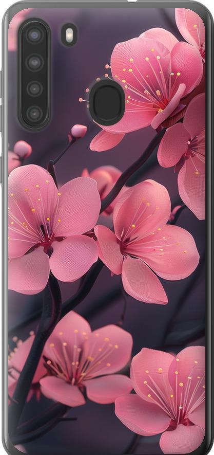 Чехол на Samsung Galaxy A21 Пурпурная сакура (6075u-1841-42517)