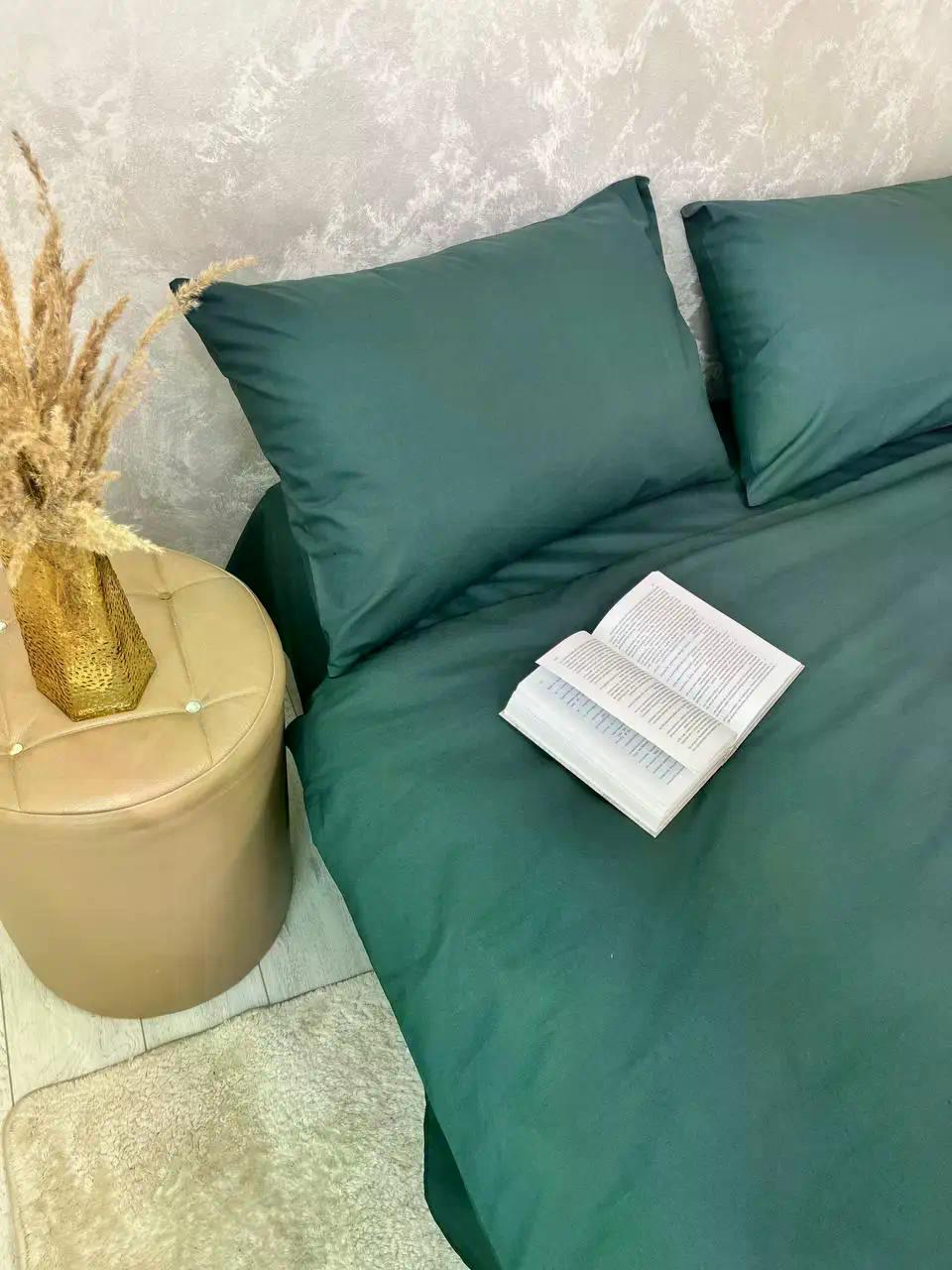 Комплект постельного белья семейный хлопок 150х210 см наволочка 2х50х70/70х70 см Изумрудный (П4К-Post-rus-0035-04) - фото 4