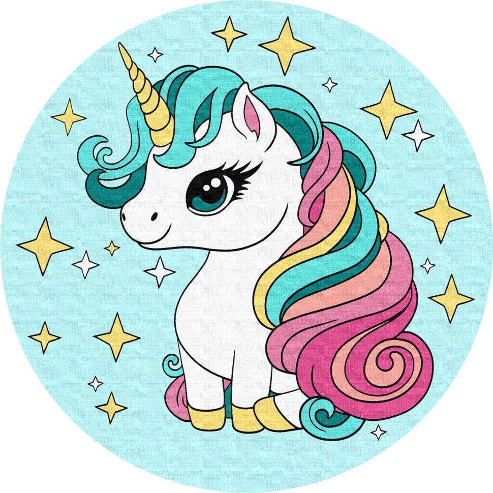 Картина за номерами Ideyka Маленька єдиноріжка KHO-R1042 d 19 см (RLT37034)