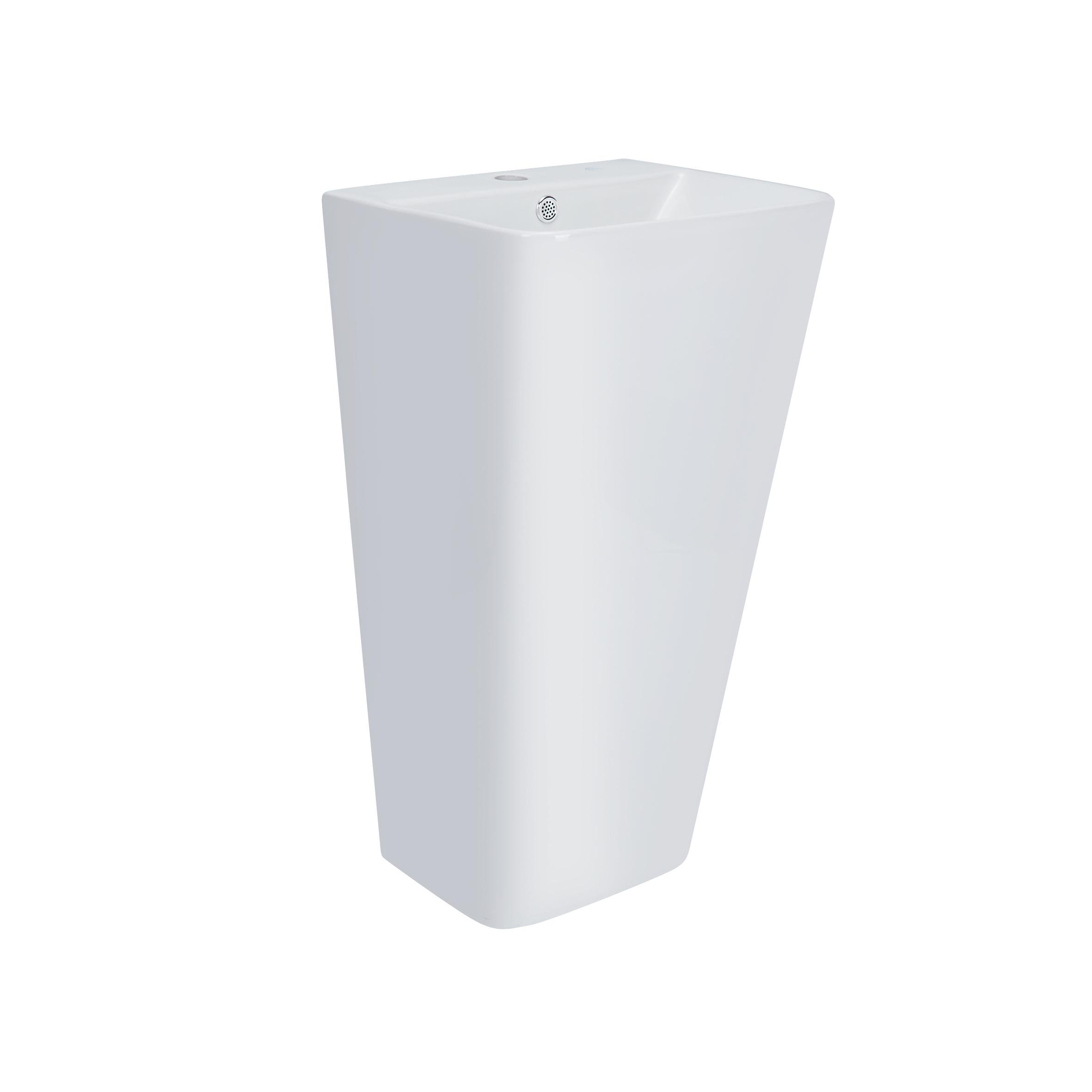 Раковина-моноблок напольная Qtap Tern с донным клапаном 440х380х830 мм White  (QT1711G302W) - фото 3