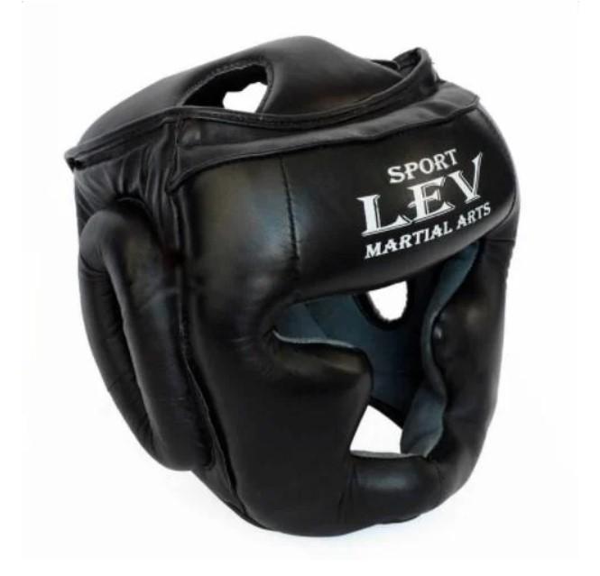 Шлем-маска тренировочный Lev Sport кожа L Черный (8585053830642)