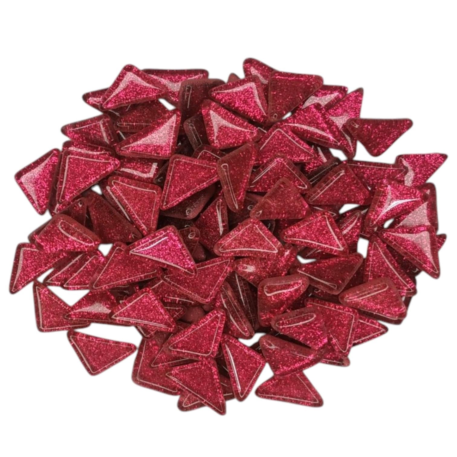 Набор кусочков мозаики треугольные 4 мм 200 г 150-180 шт. Бордовый (7770)