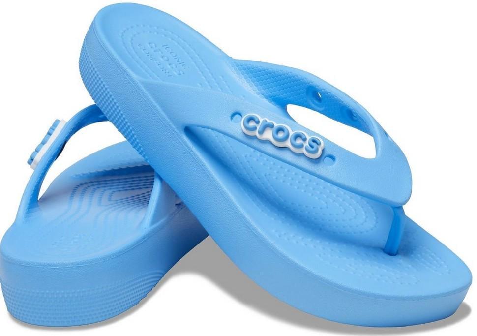 В'єтнамки жіночі Crocs Classic Platform Flip р. 39-40 Світло-Синій (9713)