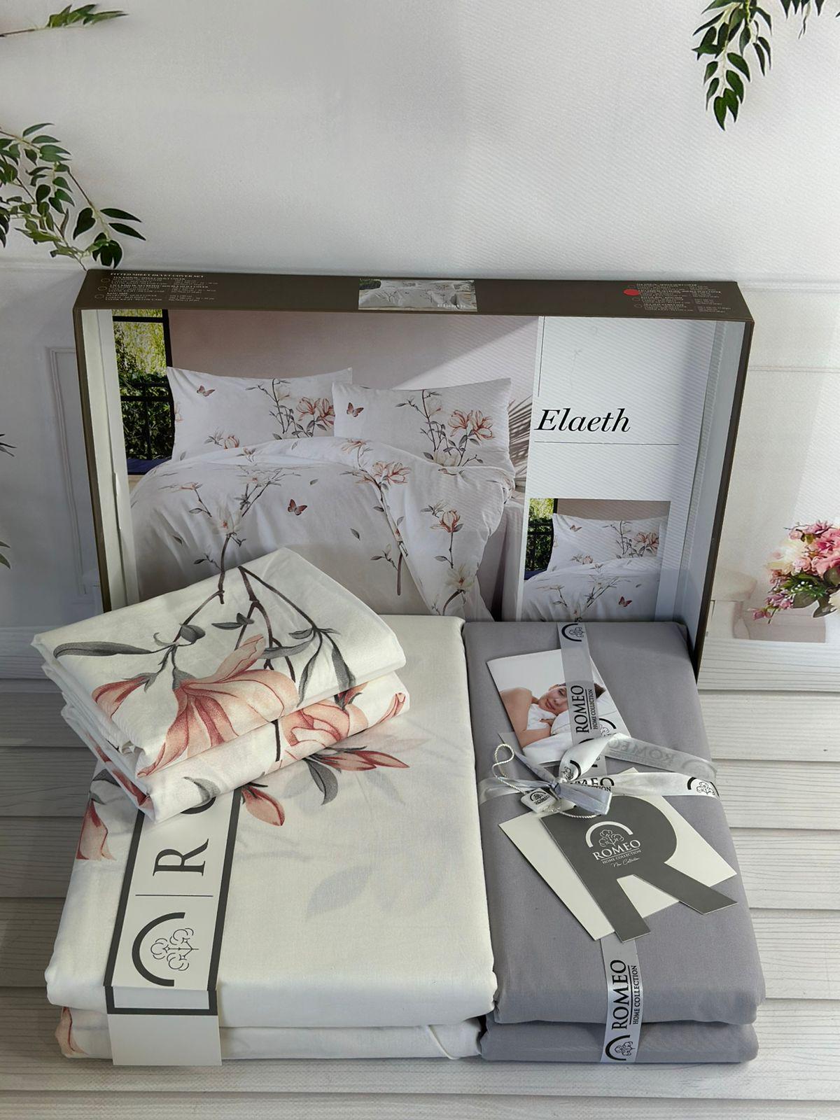 Комплект постільної білизни Elaeth Ліліїї поплін Євро Сірий (Elaeth1) - фото 2 Комплект постільної білизни Elaeth Ліліїї поплін Євро Сірий (Elaeth1) - фото 2