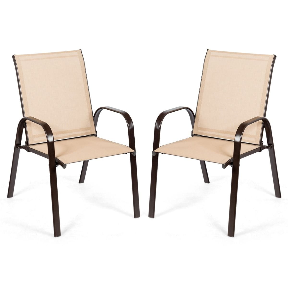 Стул садовый 56x72x90 см Бежевый (COSTWAY-01326)