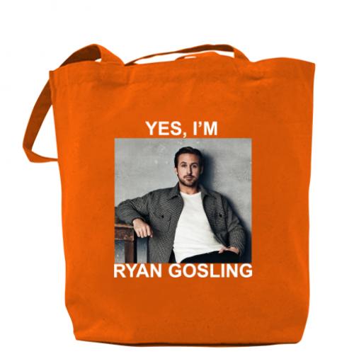 Шоппер "Yes, i'm Ryan Gosling" 37x41 см Оранжевый (16061429-9-195419) - фото 1