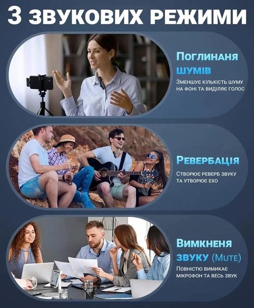 Мікрофон подвійний петличний EMISSE безпровідний для Android Type-C сумісний з iPhone 15 - фото 4