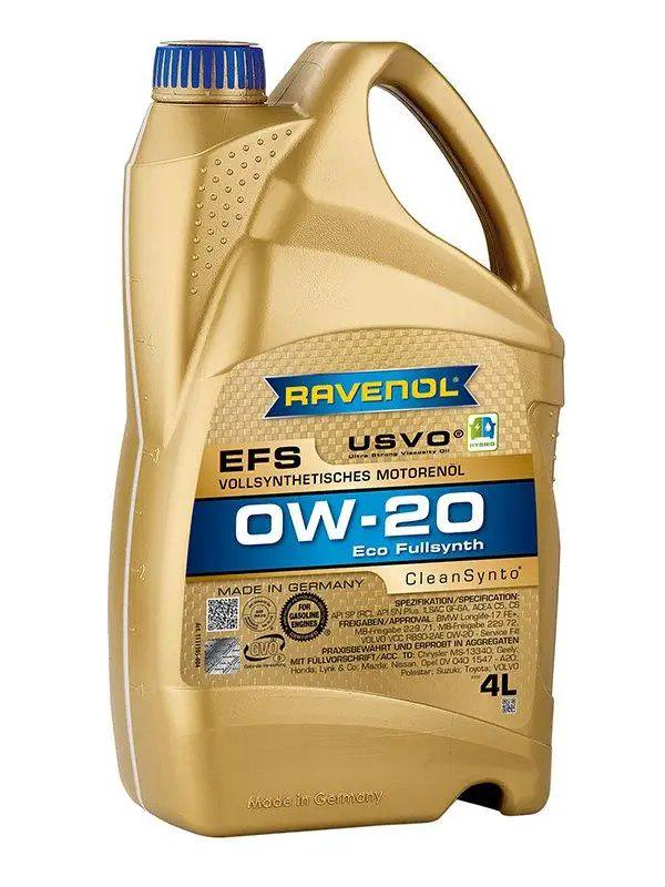 Моторное масло RAVENOL 0W-20 EFS Eco Fullsynth PAO SP RC C5/C6 GF-6A 4 л (1111105-004)