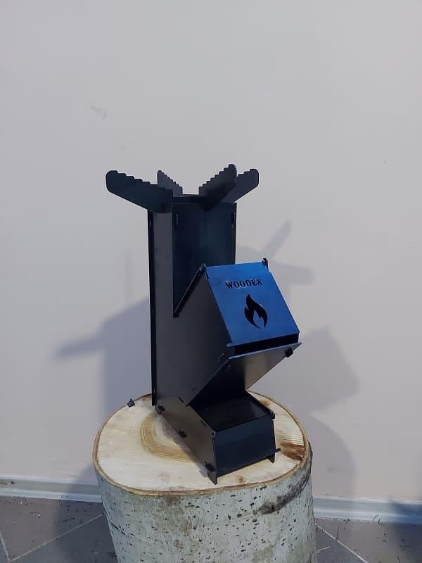 Печь твердотопливная Agros WOODEX-L 390x110x220 мм Черный - фото 3