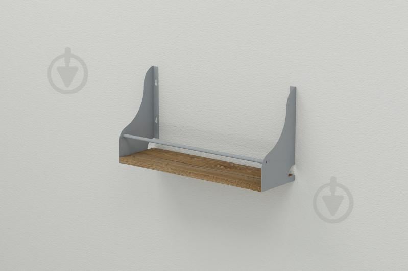 Полка настенная Ferrum-decor Изи 260x700x150 металл Серый ДСП Дуб Таверна 16 мм (IZI0062)