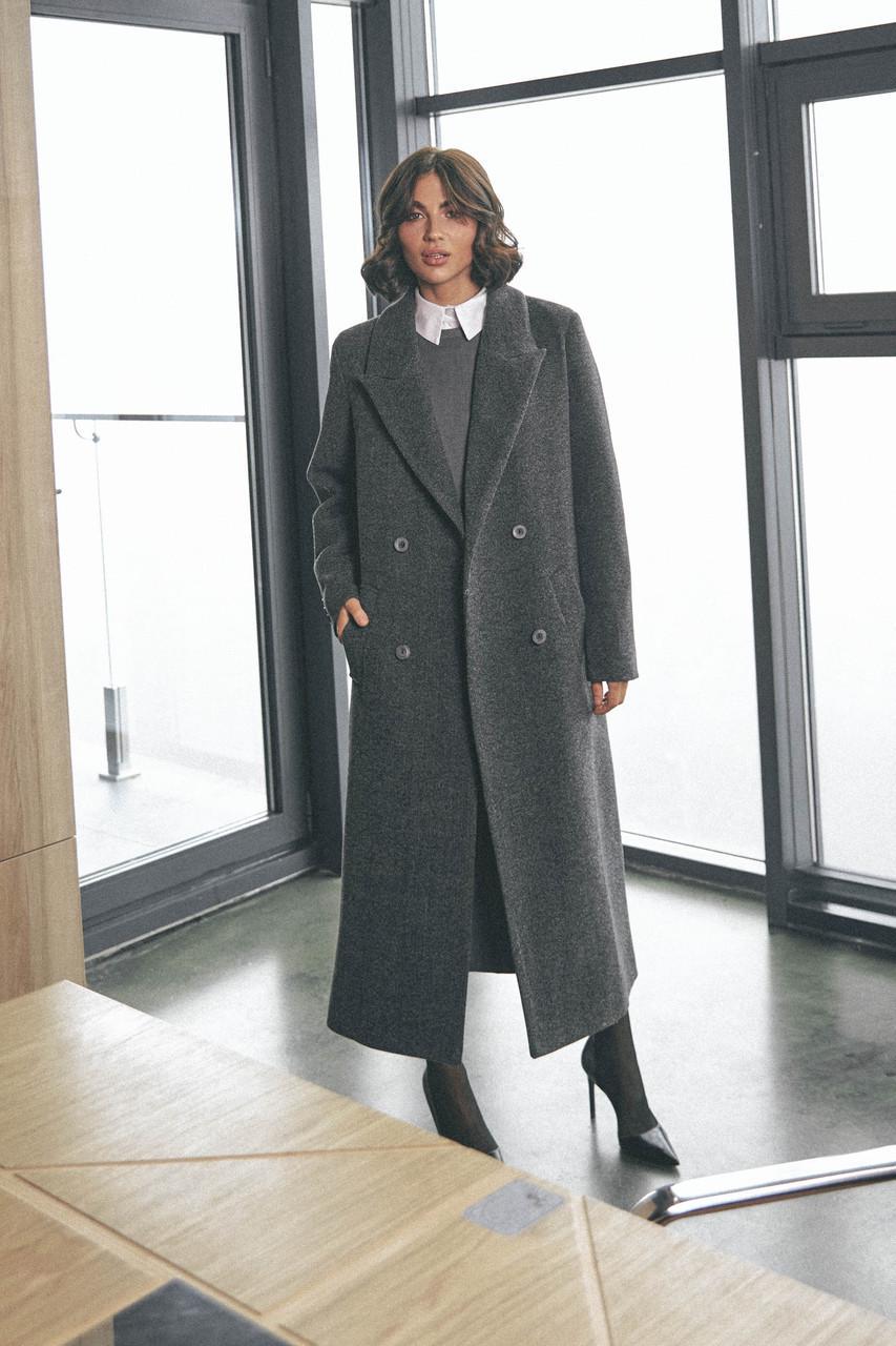 Женское пальто из французского кашемира L-XL Графитовый (2737170069) - фото 2 Женское пальто из французского кашемира L-XL Графитовый (2737170069) - фото 2