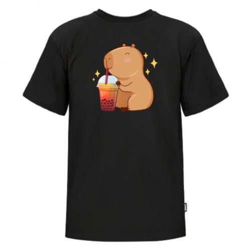 Футболка детская FATLINE Premium Капибара Bubble tea 140 см Черный (17948171-2-204574-L)