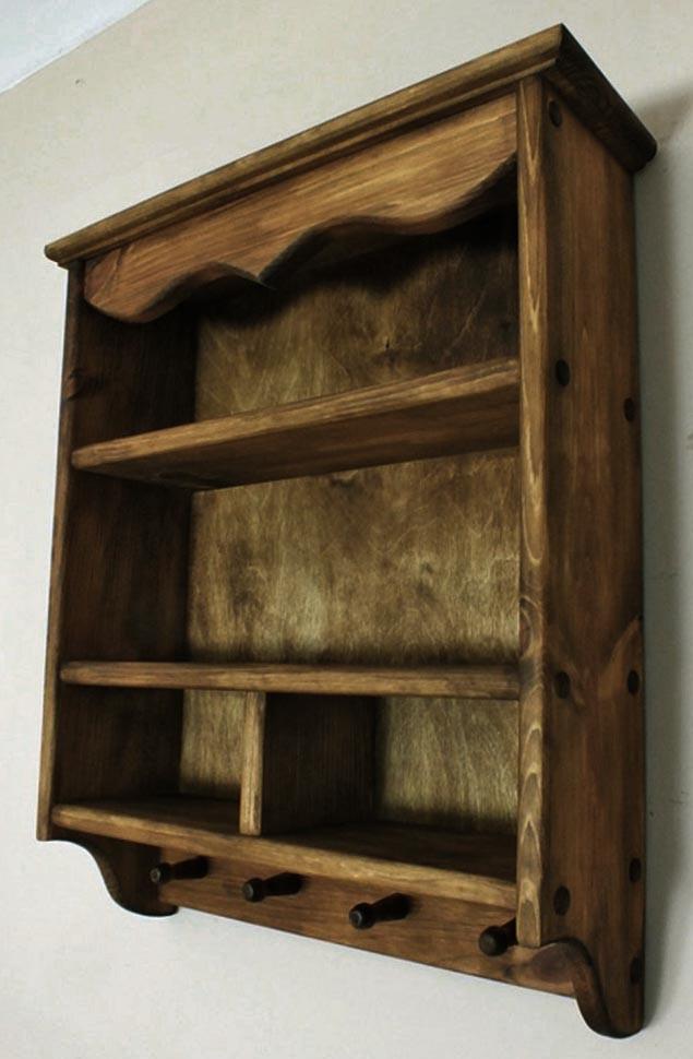 Полка настенная из дерева Корке Сепия (ПНС/002708)