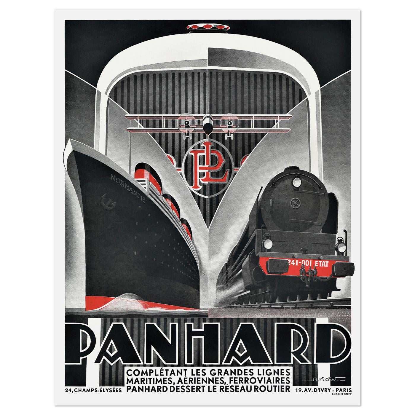 Постер Транспорт Panhard 1932 65x84 см (0371)