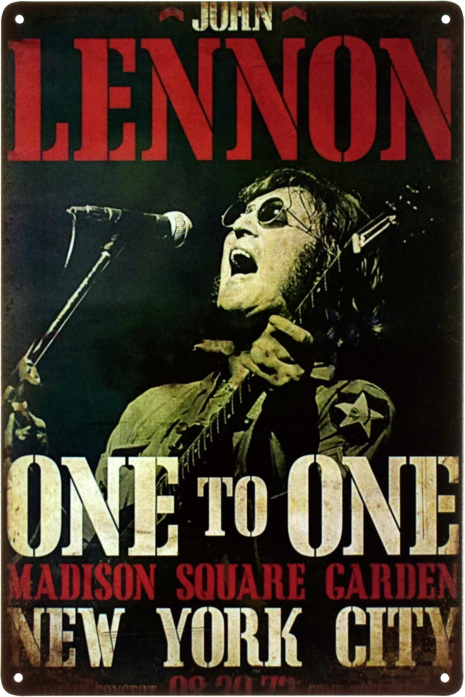 Металлическая табличка Джон Леннон Концерт/John Lennon Concert 20x30 см