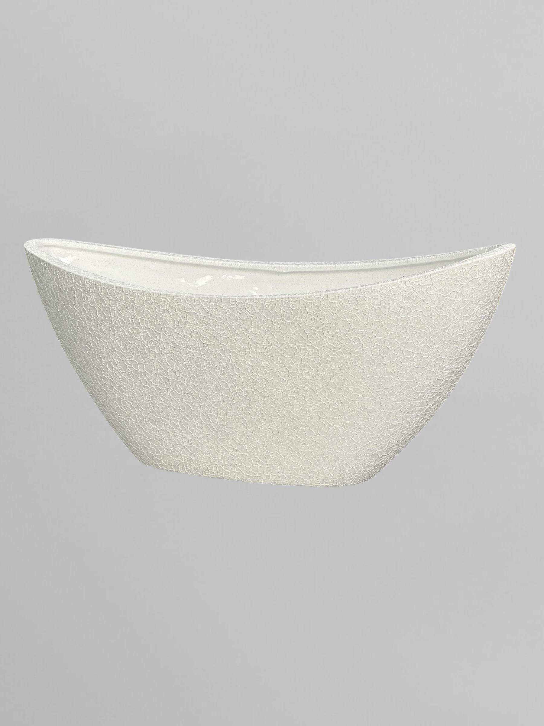 Горщик для квітів керамічний Човник шовк 2,5 л Білий (Г04002)