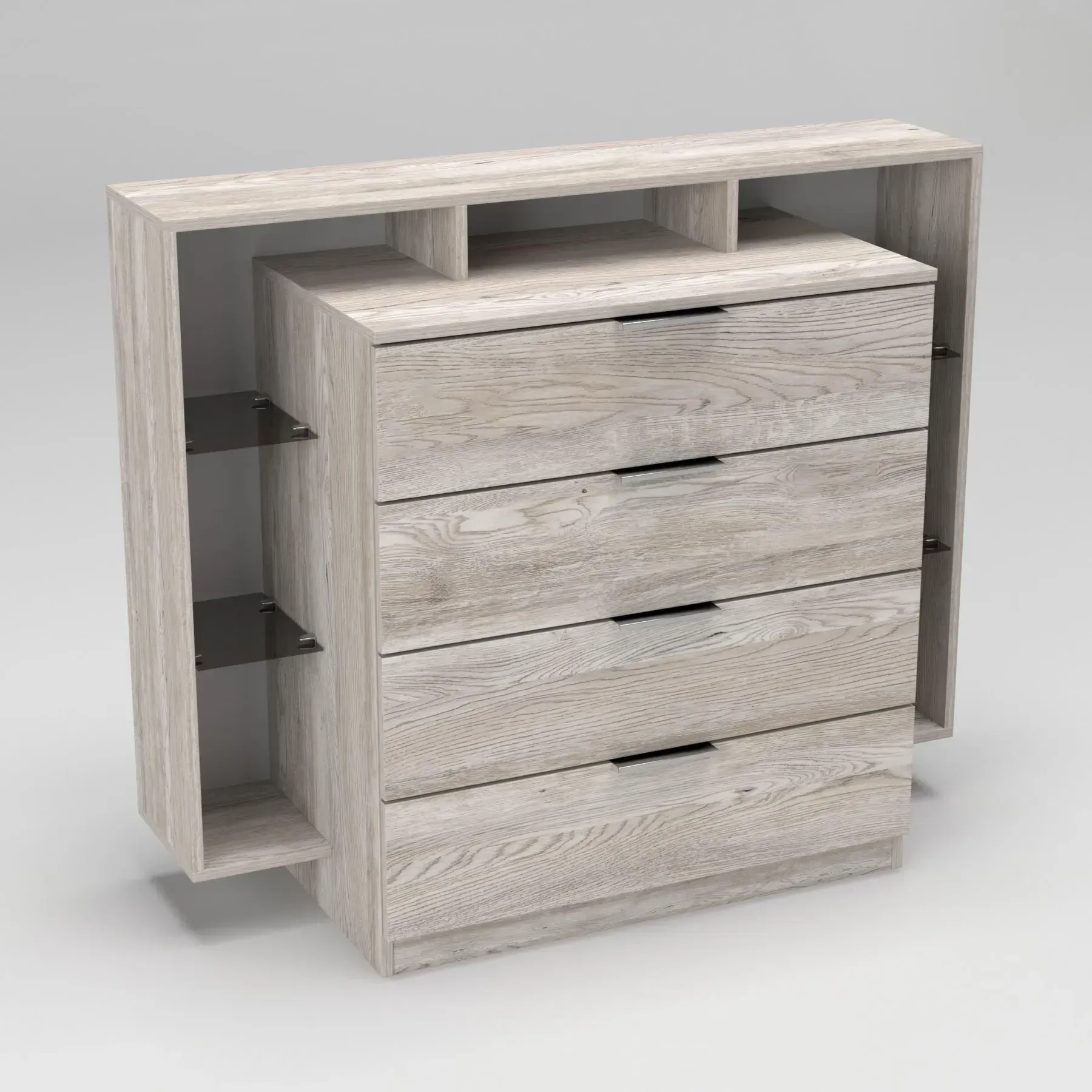 Комод Kontinent Крістал 120х45х100 см Самоа Димчастий (79644179) - фото 2 Комод Kontinent Крістал 120х45х100 см Самоа Димчастий (79644179) - фото 2