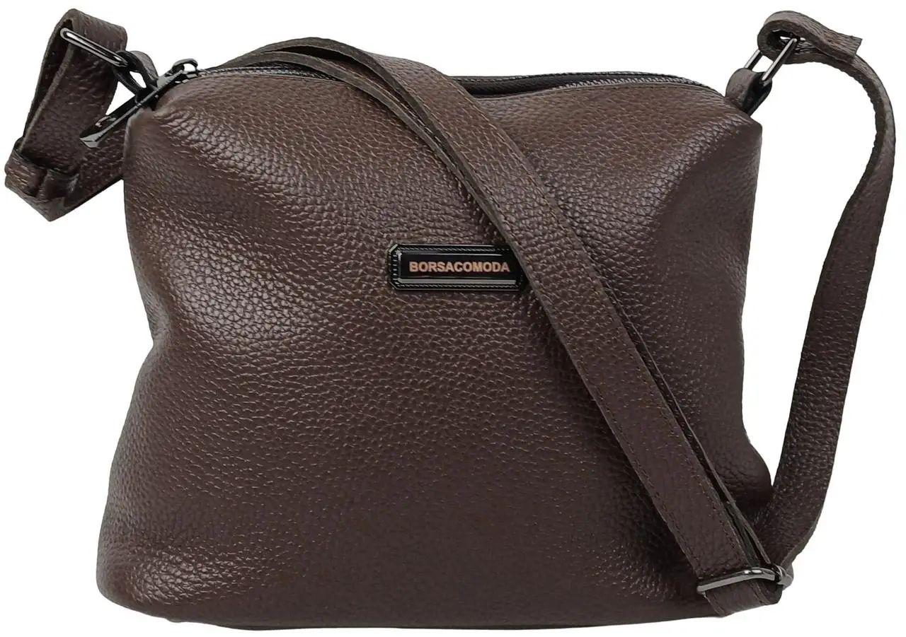 Сумка жіноча шкіряна Borsacomoda на плече Темно-коричневий (822.037) Сумка жіноча шкіряна Borsacomoda на плече Темно-коричневий (822.037)
