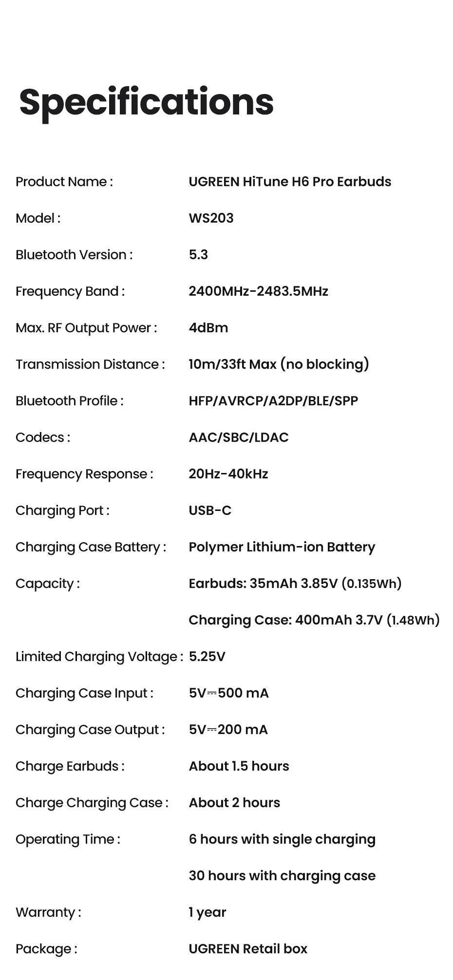 Навушники бездротові UGREEN TWS ANC Hi-Res Audio LDAC 6 мікрофонів ENC Bluetooth 5.3 до 30 год Білий (35873) - фото 10 Навушники бездротові UGREEN TWS ANC Hi-Res Audio LDAC 6 мікрофонів ENC Bluetooth 5.3 до 30 год Білий (35873) - фото 10