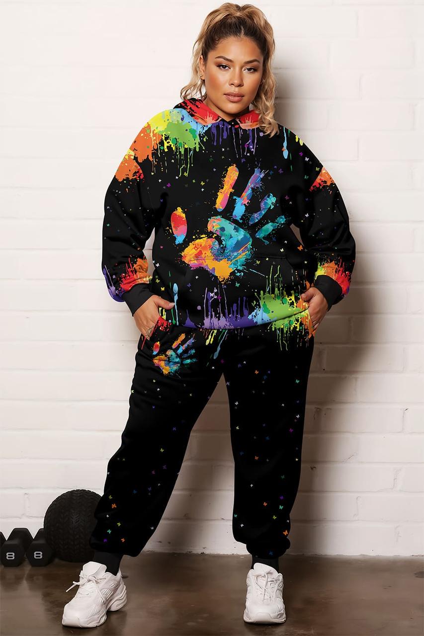 Спортивний костюм жіночий Рука батал 4XL Чорний (200068)