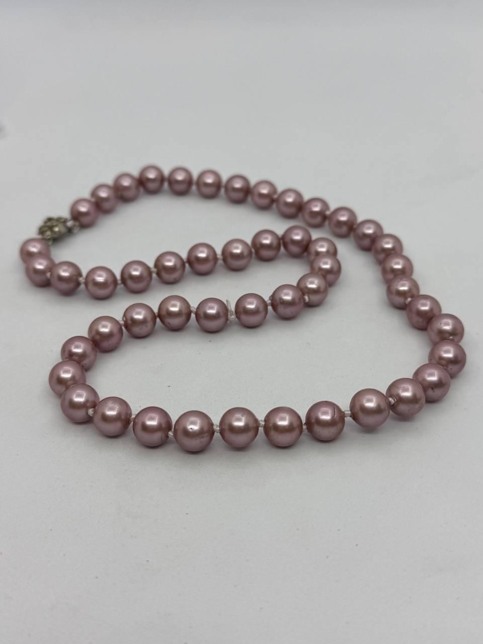 Бусы из жемчуга майорка 8 мм 45 см Розовый (12943)