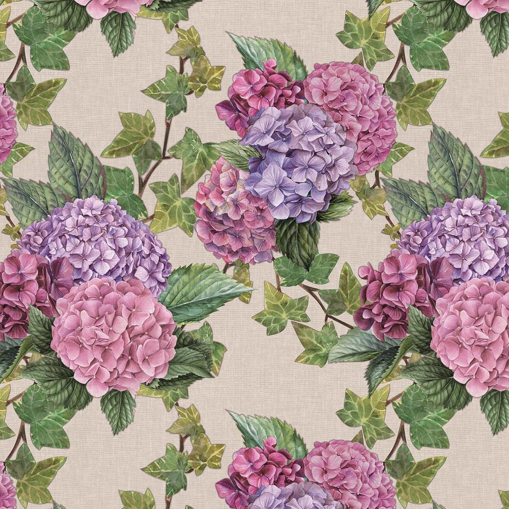 Клеенка Stenson France Цветы 1,4х30 м Бежевый (MA-5165)