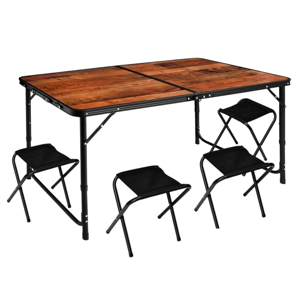 Стол туристический складной со стульями Heckermann 120х60 (44541) Стол туристический складной со стульями Heckermann 120х60 (44541)