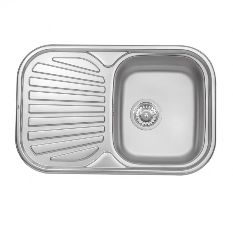 Кухонна мийка Q-tap 7448 0,8 мм Satin (QT7448SAT08)